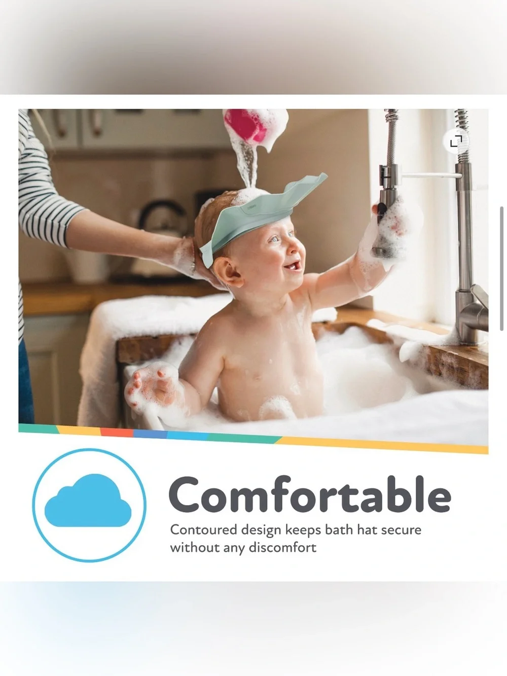Nuby Baby Bath Hat Grey